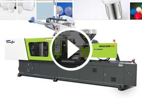 宝捷IBM200R-S6转塔式注吹专用注塑机一出8生产PC球泡灯罩